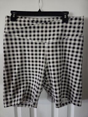 Black and White Gingham Bike Shorts